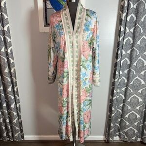 Marigold by Victoria Dunn Floral Print Robe/ Duster- No Belt SZ XS